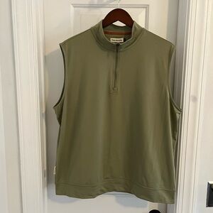 Tom Beckbe Olive Green Quarter Zip Vest